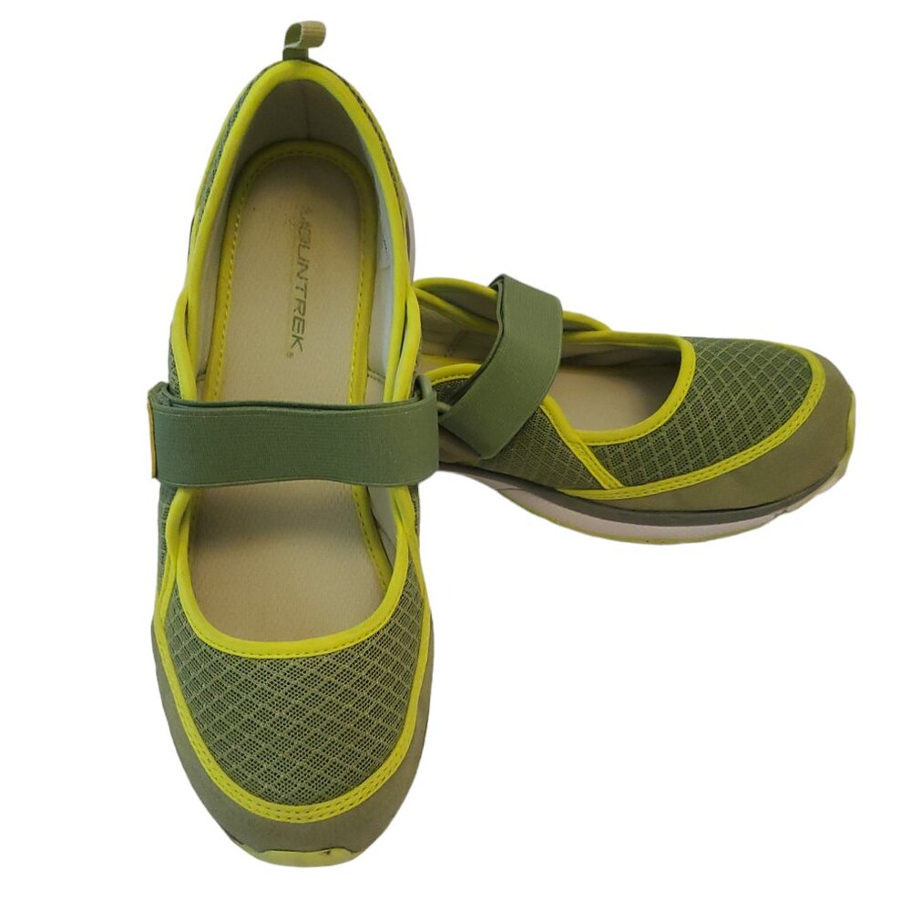 Mountrek Tour Mary Jane Mesh Shoes Velcor Strap Green and Lime 8.5 - Picture 3 of 6